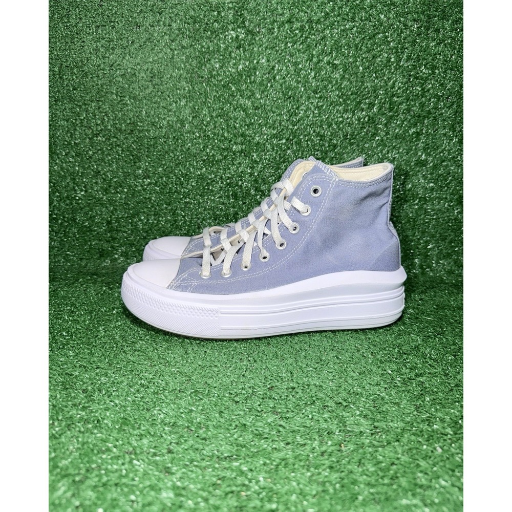 Converse Womens 10 CT All Star Move Platform Shoes Blue White High Top Sneakers - Picture 4 of 11